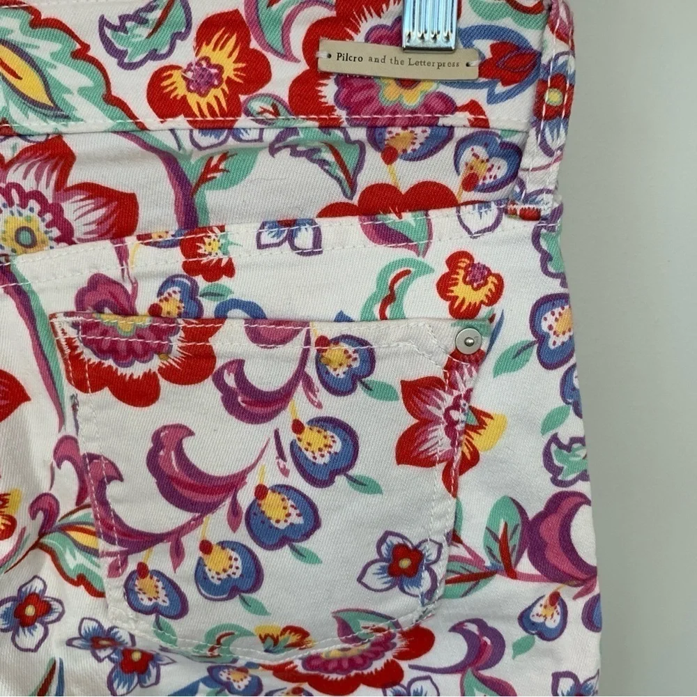 Pilcro and the‎ Letter Press Floral Mid-Rise Skinny Jeans Size 29P - Picture 5 of 6